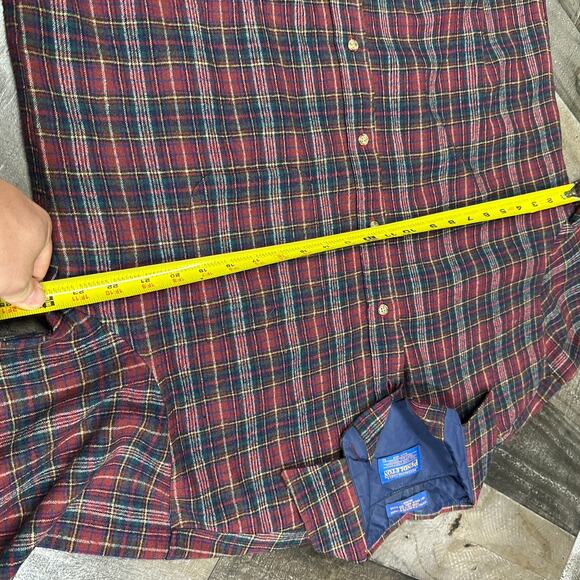 Vintage Pendleton 100% Pure Virgin Wool Shirt Flannel Plaid Mens L Button Up - Picture 6 of 16